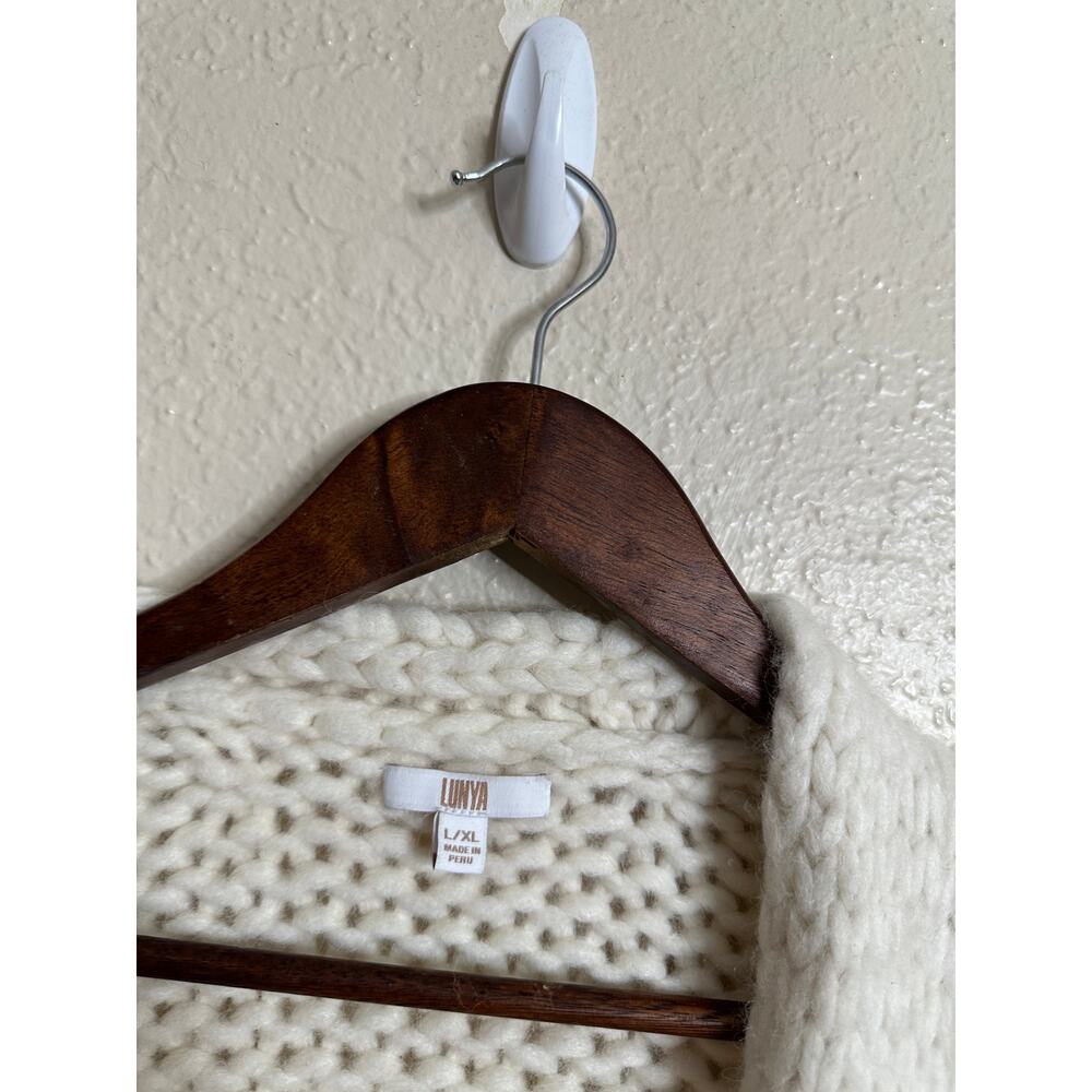 Lunya Lofty Wool Whip Stitch Cardigan Cream Womans L/XL - Picture 12 of 14